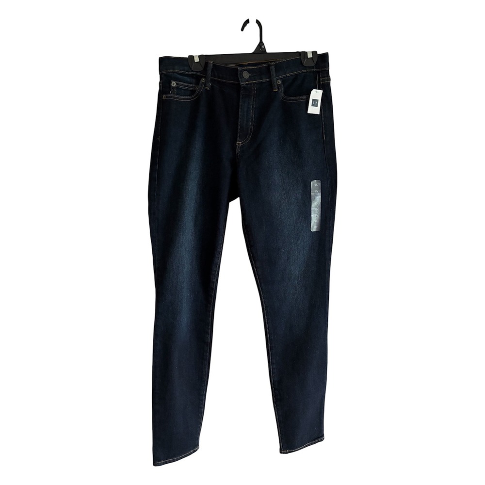 Gap Authentic True Skinny Jeans Dark Indigo Mid Rise Stretch Denim Size 30 NWT